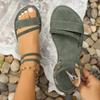 Open-toed Woven Flat-bottomed Beach Sandals Women's Large Size 43 Sandals Slip-on Women's Shoes