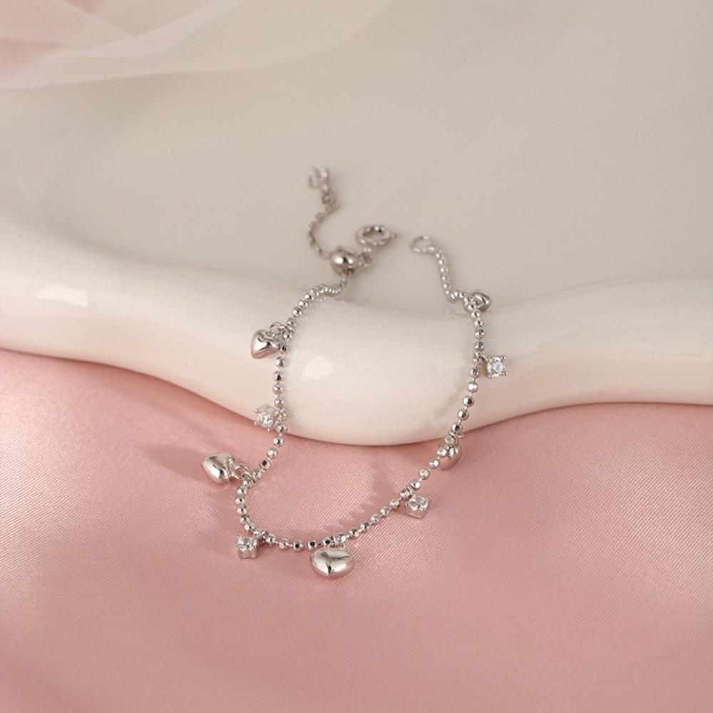 Zinc Zinc Alloy Gold Bracelet Rhinestone Charm Hand Chain Exquisite Heart Bracelet  Bridal Party
