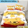 3PCS Custom Name Little yellow bear and friends Bedding Set Duvet Cover Closure Includes 1 Duvet Cover & 2 Pillowcases for All Seasons Bedroom Decor