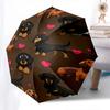 Dachshund Heart- Automatic Umbrella,Suitable for Men and Women, Outdoor Accessories, Suitable for Birthdays 1018b