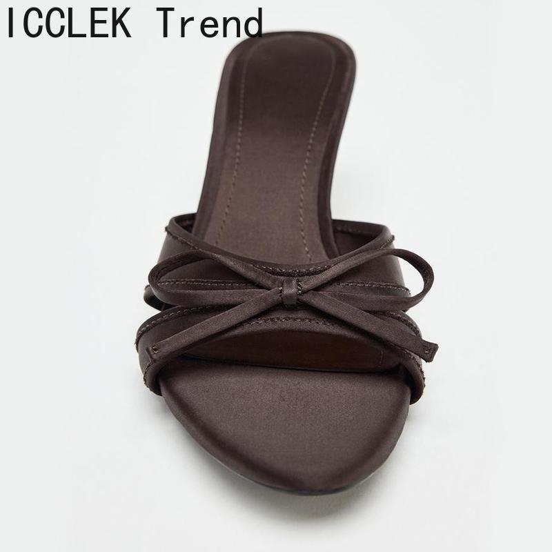 Sexy Summer High Heel Women Slippers Fashion Butterfly-knot Open Toe Slide Ladies Stripper Party Dress Sandalias