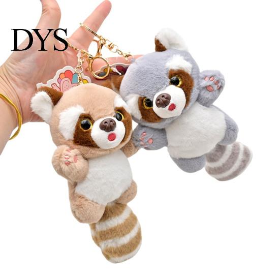 Puppe Schlüsselanhänger Waschbär 3D Augen Niedlich Langer Schwanz Plüschtiere Schmuckstück Weiches Hängendes Stofftier für Schlüsselanhänger Anhänger Rucksack Dekoration Mädchen Geschenk Plüsch