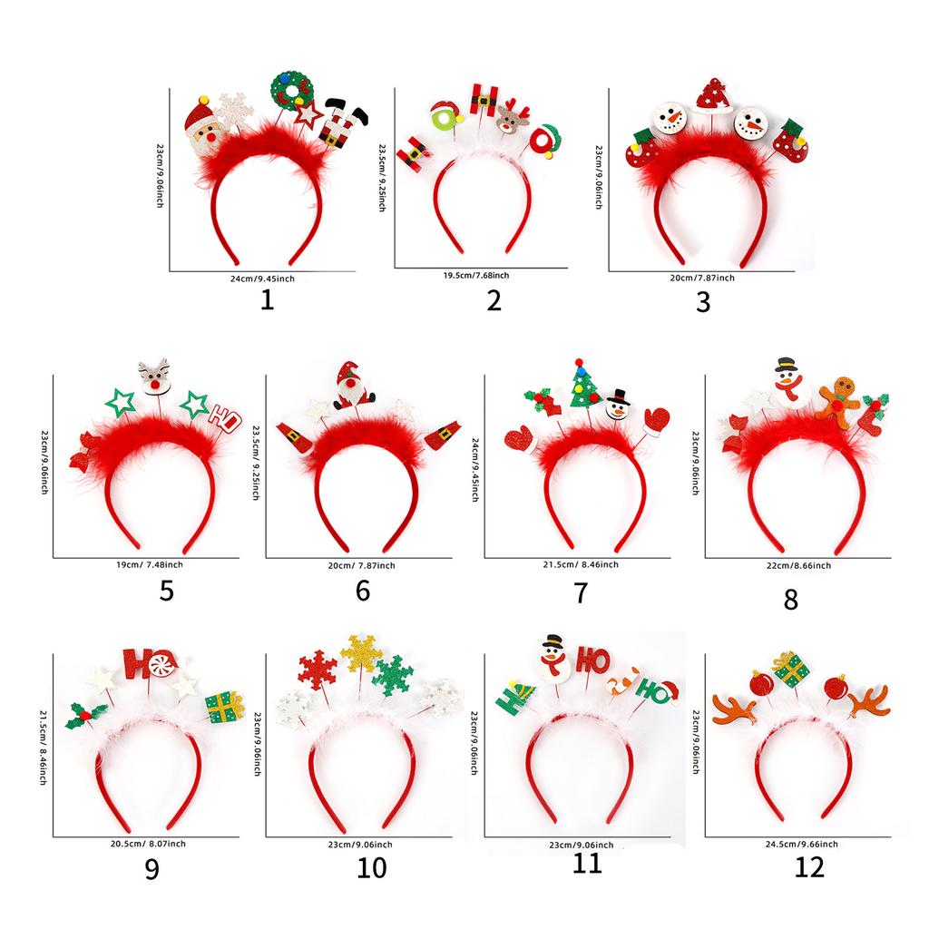 Sparkle Christmas Headband for Womens Girls Daily Wearing Photo Props Party Fancy Dress Cosplay Hair Accessories