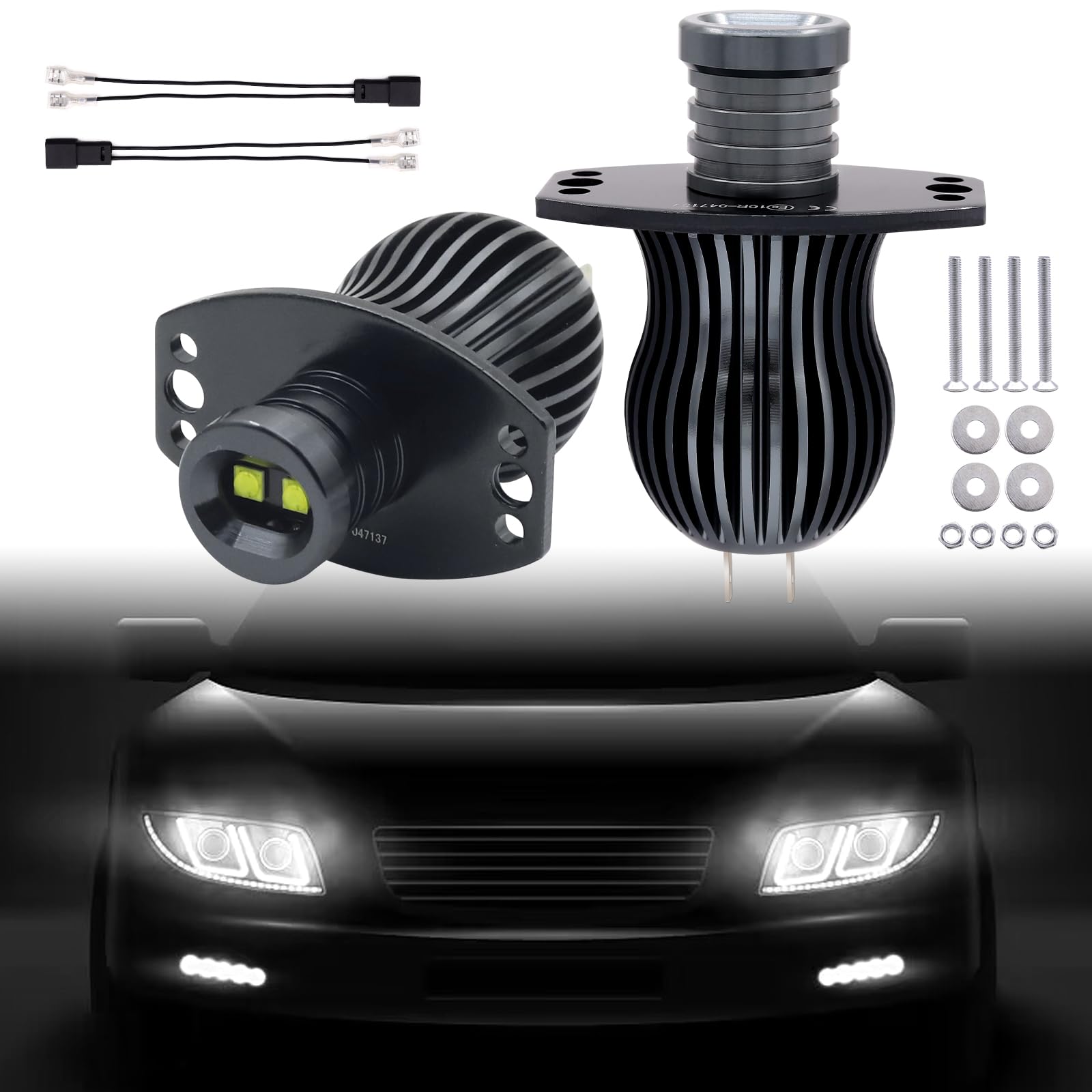 

Ygmylandbb Светодиодные кольцевые лампы Squid для E90 и 20 Вт Совместимые с подавителями предупреждающих огней для E90 и 3 серии Комплект из 2 штук E91, LED, (2009-2012),