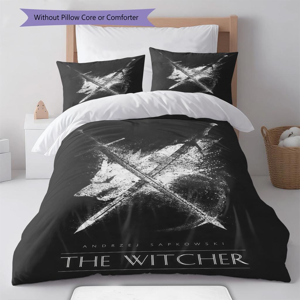 The Witcher Poster Bedding Quilt Set Quilt Cover Pillowcase Home Decoration Birthday Gift (1 * Duvet Cover + 2 * Pillowcase, Without Core)