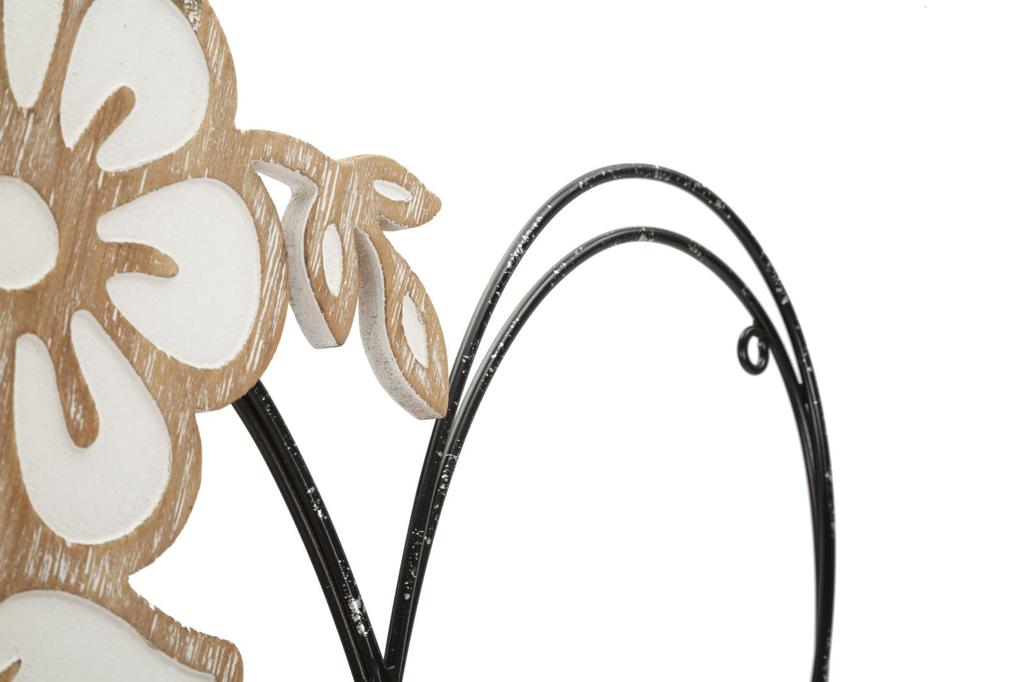 Iron and Wood Wall Panel Heart Cm 50X2X45 Min 2