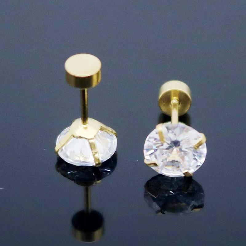 Damen Medizinischer Grad 316 Titan Flachboden Schraubohrringe, Reinsilber, Super Glänzende Knorpelstecker zum Piercen, Schlaffreundlich.