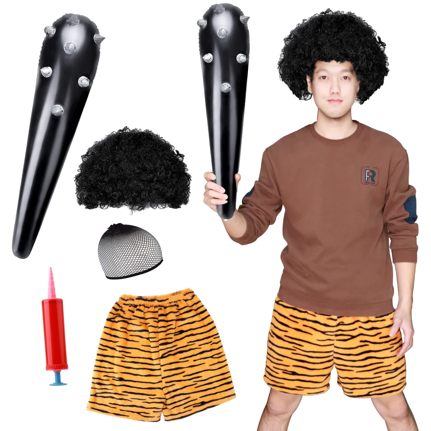

Demon Tiger Setsubun Bean Throwing Cosplay Disguise Setsubun Bean Throwing Costume Pants Metal Rod Wig Hand Bean Throwing Demon For Unisex [Lhyxuuk]