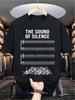 Men'S Vintage Music Note And Staff T-Shirt with The Sound of Silence Lyrics And Solfege Scale (Do-Re