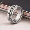 Smart Punk Chain Style Stainless Steel Band Ring Jewelry Couple Gift