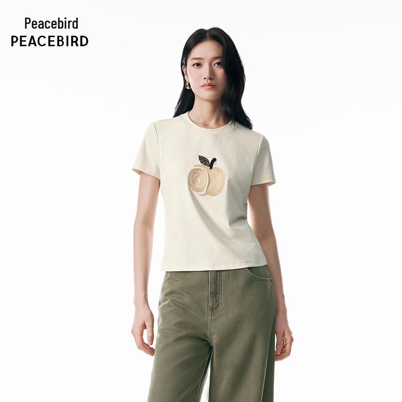 PEACEBIRD Women s 3D Apple Graphic Short Sleeve T-Shirt S