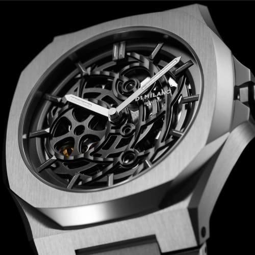 Authorized D1 MILANO Watch SKBJ10 Skeleton Restyling Automatic Stainless Steel Silver Automatic