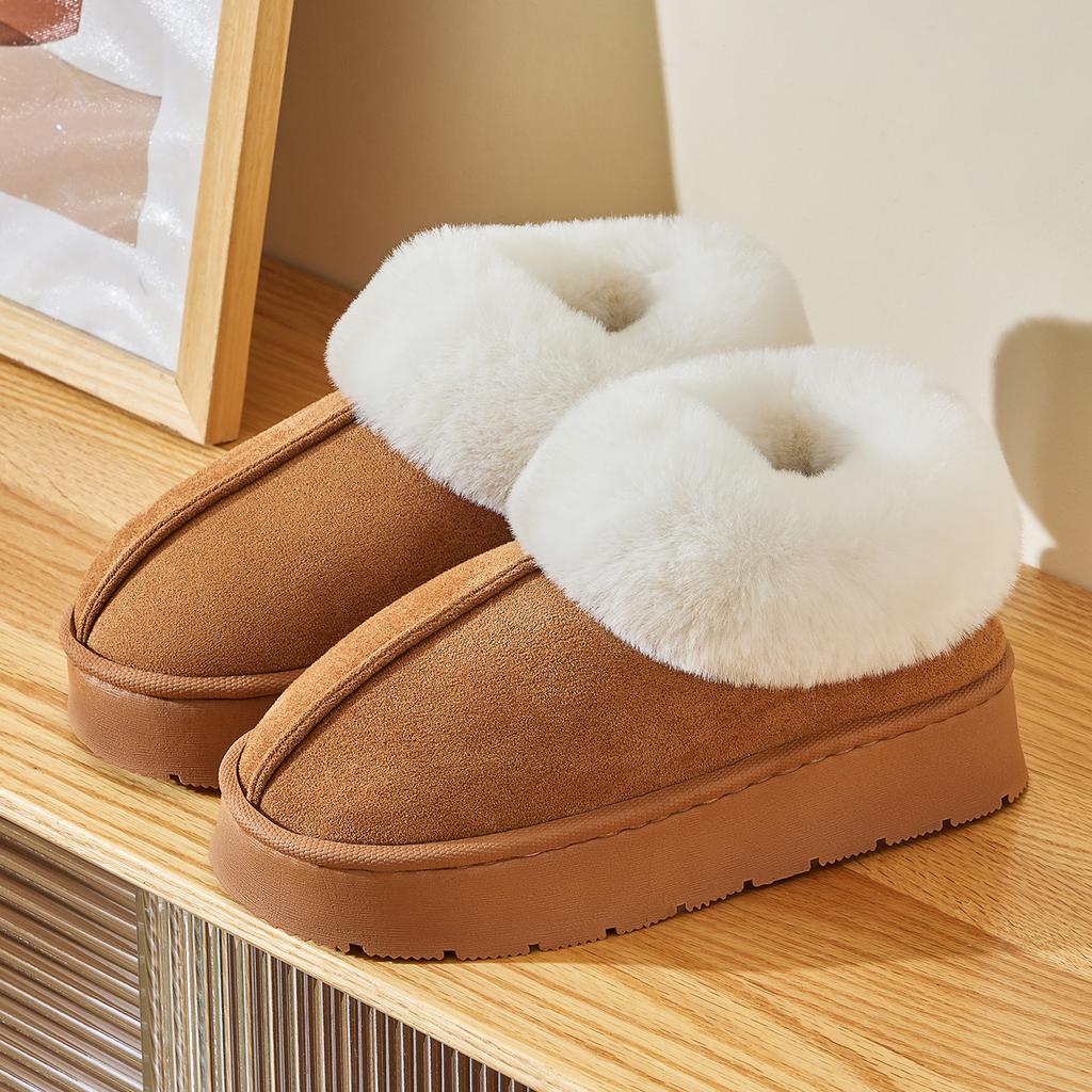 Winter Thick-soled Bag and Cotton Slippers Are Fashionable and Versatile, Piled and Thickened To Keep Warm, and Snow Cotton Shoes Do Not Shed Hair.