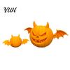 3D Printed Pumpkin Decor 2Pcs Demon Figurine, Devil Statue with Bat Carved Ornament Wings & Horns, Spooky Sculpture for Halloween Party Decoration