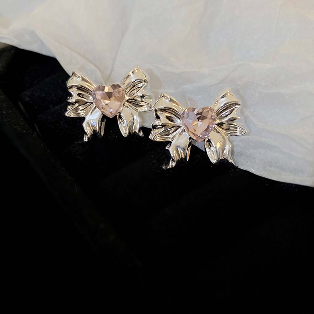 

Korean Style Silver Bowknot Earrings Jewelry Gifts Women Bow Ear Jewelry Outdoor серебряный