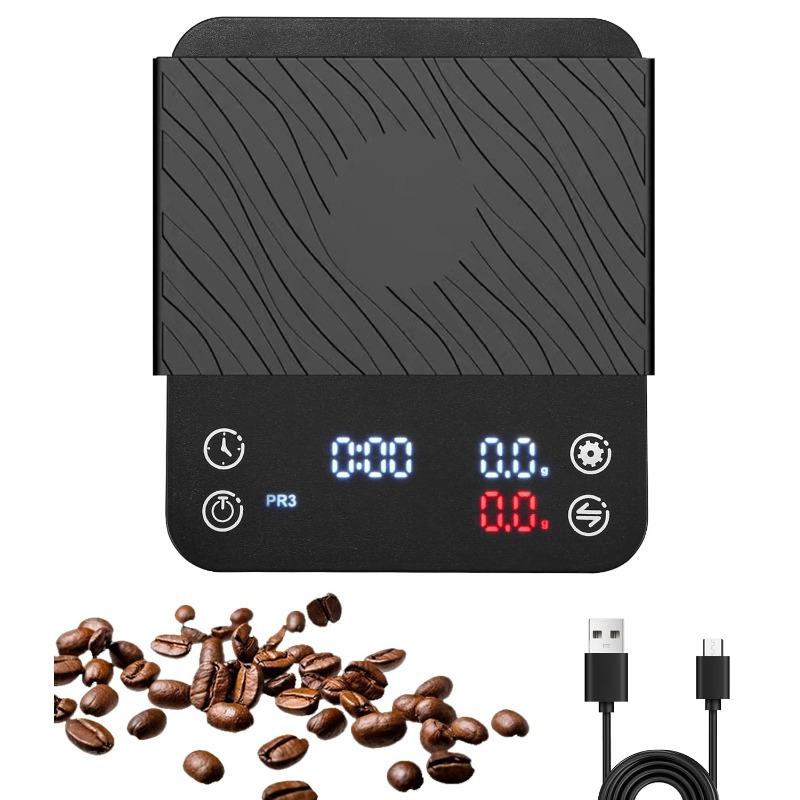 

2kg/0.1g Smart Coffee Scale with Timer Digital Drip Coffee Kitchen Scale with USB Charging 4 Modes Espresso Scales Home Cafe Use