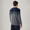 Zhaojun Men's 100% Cashmere Round Neck Jacquard Knit Sweater