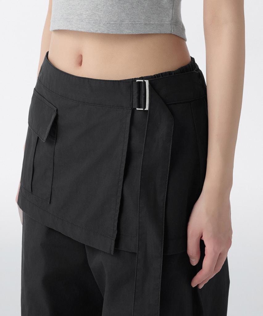 MUSINSA STANDARD WOMAN Women'S Wrap Skirt Parachute Pants [Black]
