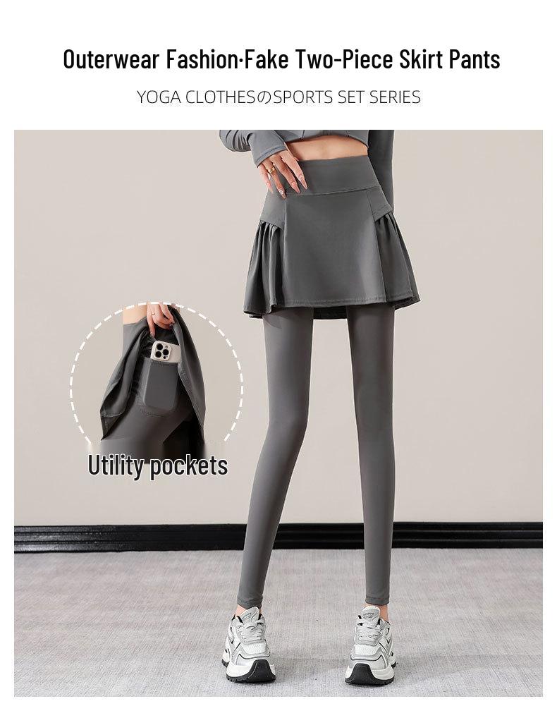 Women's Autumn/Winter 2025 High-End Sports Set: Yoga Top & Skirt Pants