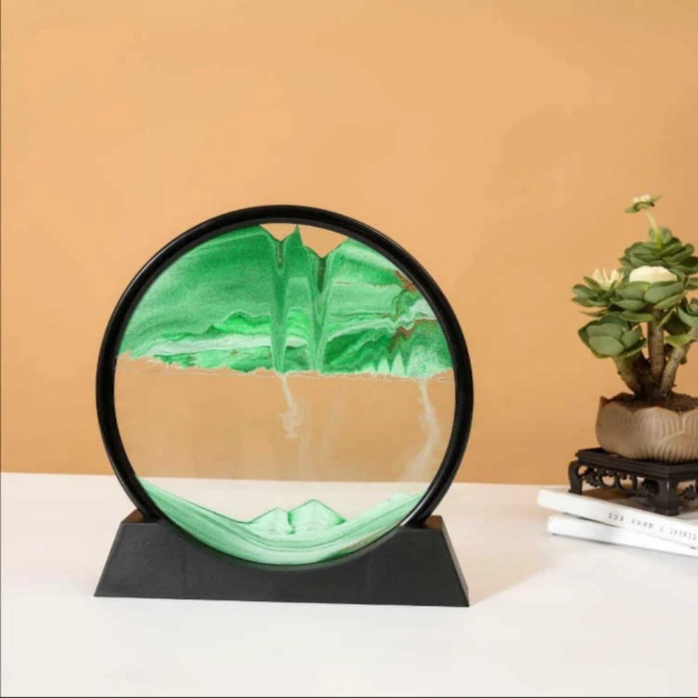 

Творческий 3D-движущийся песок Искусство Жидкие песочные часы Круглые стеклянные сыпучие песочные часы Коллекционные фигурки Домашний декор Поделки Декоративные подарки 7inch зелёный