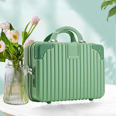 14 Inch Cosmetic Case Make Up Storage Box Password Lock Makeup Bag Organizer Suitcase Portable Hand Carry Travel Luggage Case