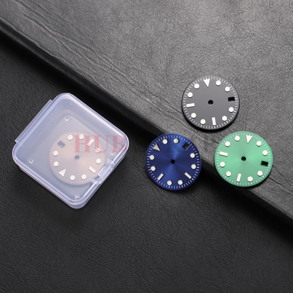 NH35 28.5mm Green Luminous Dial Mariner Watch Dial Suitable for NH35 NH36 4R36 Movement Watch Accessories Watch Repair Tools
