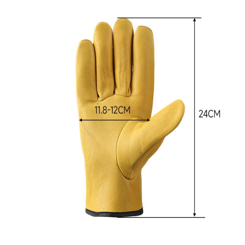 1 Pair Sheepskin Leather Workers Work Gloves Welding Safety Protection Garden Sports Motorcycle Driver Wear-Resistant Gloves