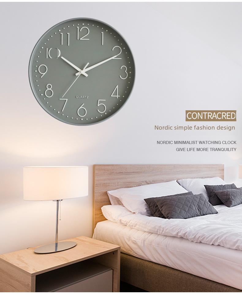 10-Inch Nordic Style 3D Wall Clock for Bedroom or Living Room