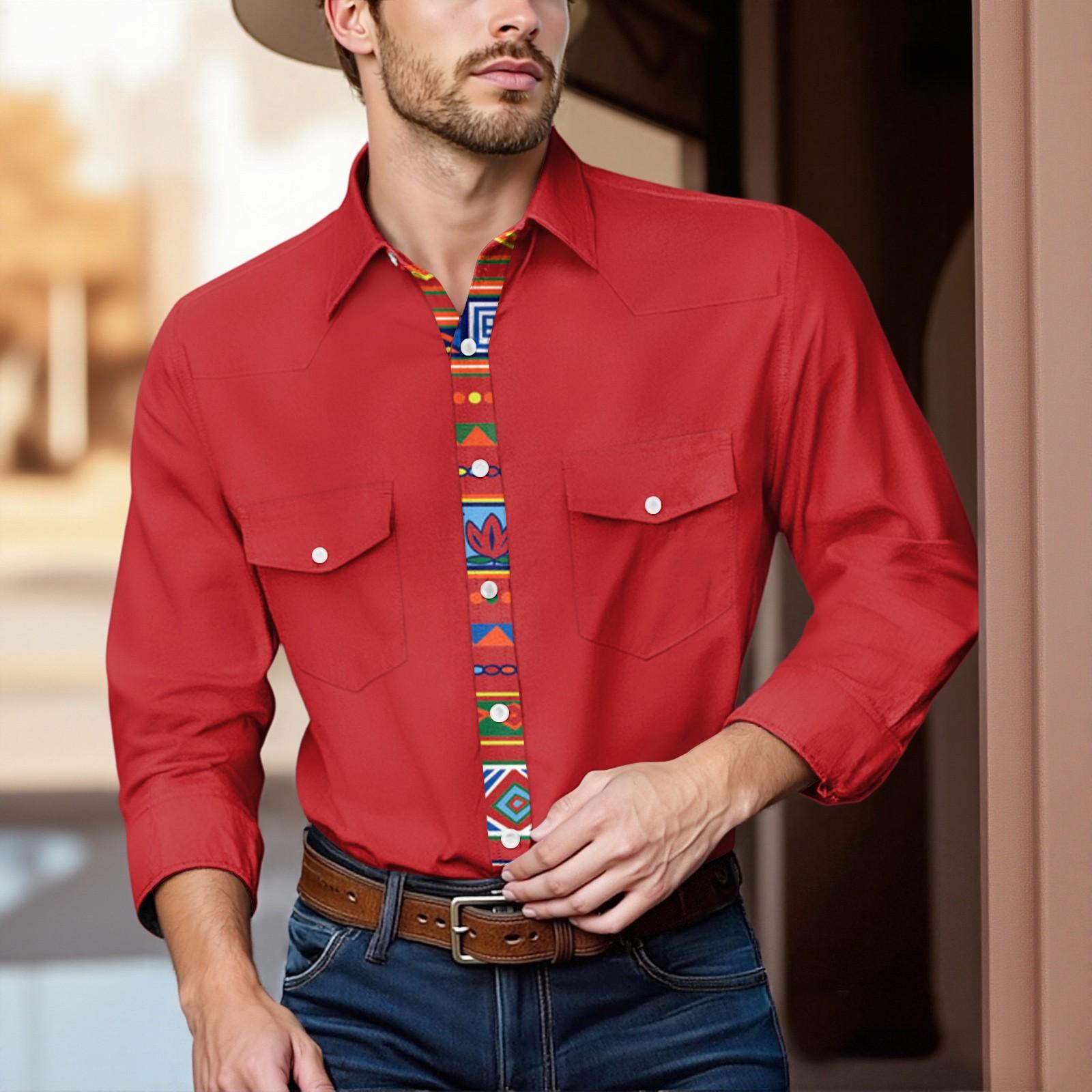 

Мужской модный топ кэжуал с короткими рукавами, лацканами и длиной до плеч L киноварь