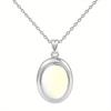 Natural Crytral for Womens Pendant Necklace Natural Stone Necklace Stone Elliptic Silver Plated Necklace Classic Jewelry Gift