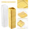 UPKOCH 50 Pcs Plastic Square Mooncake Boxes, Golden Dessert Packing, Single Muffin Container, Small Clear Food-Grade, 2.16"x1.85"x1.57"