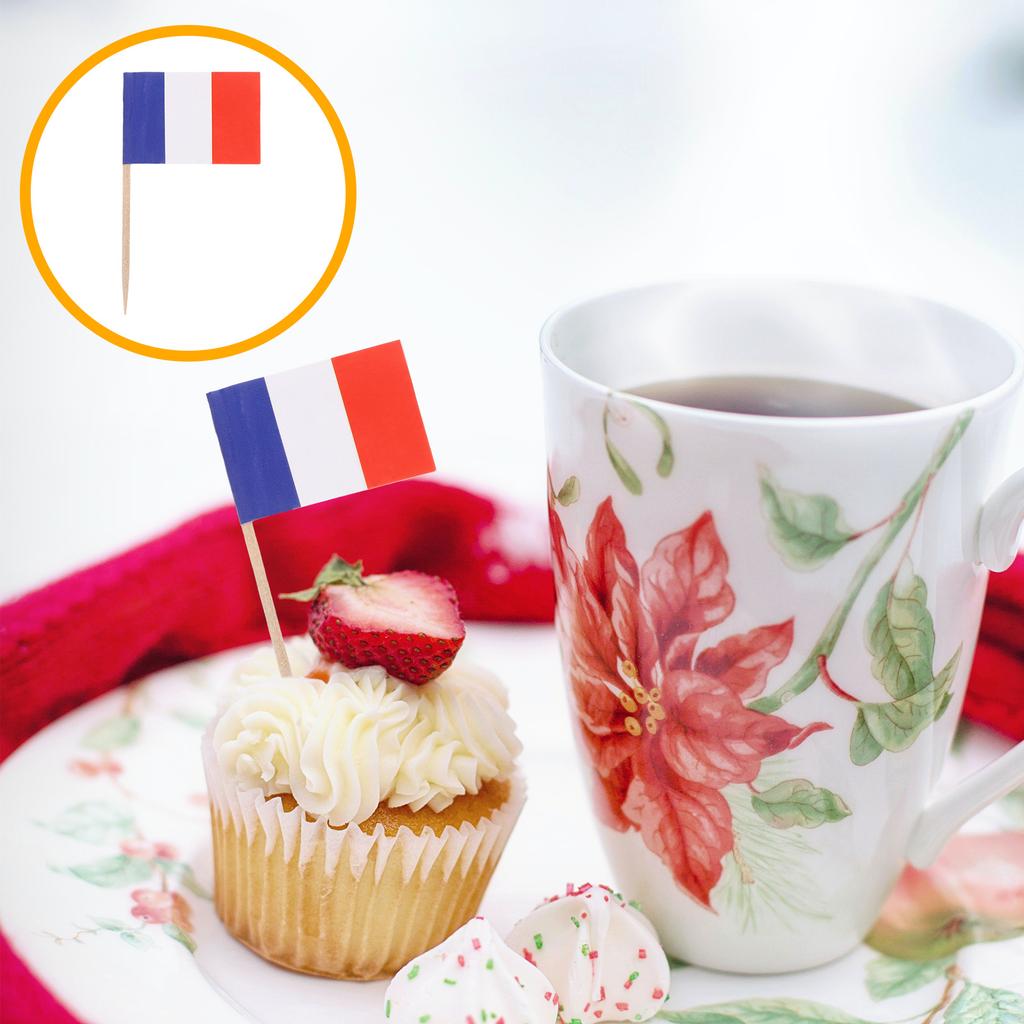 100Pcs Flag Cake Decoration Toothpicks Chic Design Cupcake Toppers Party Food Picks Kids Toothpick Flags Cupcake Picks