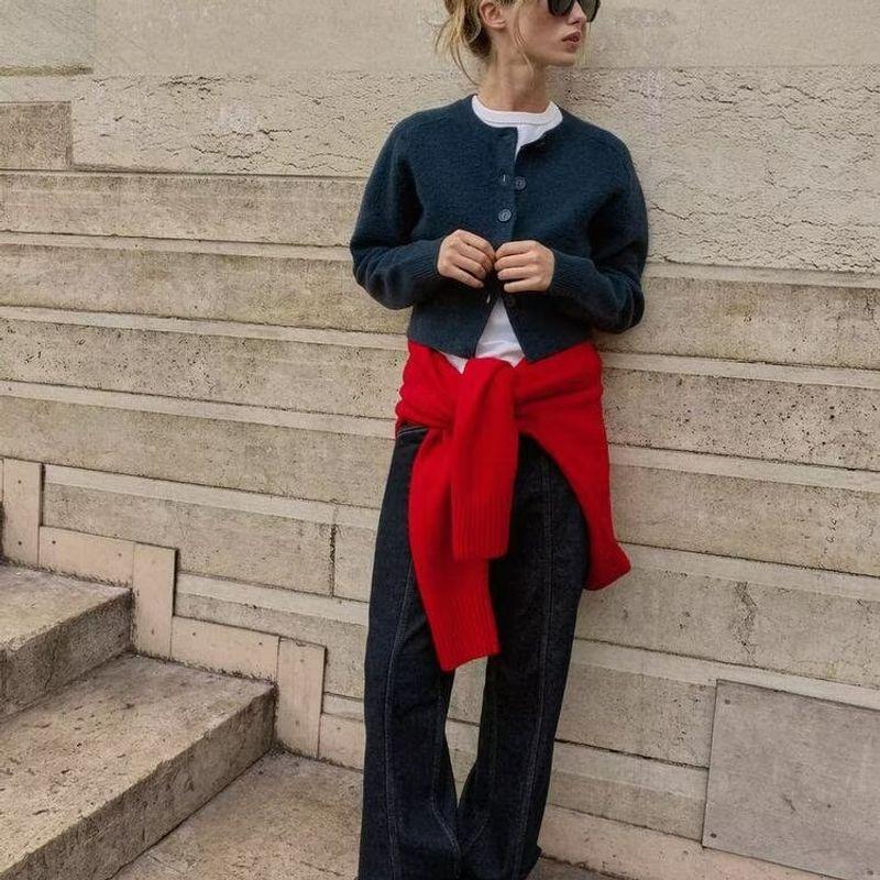 Za Autumn and Winter New Arrivals Women's Clothing Zr European and American Style Fashionable Versatile Button Knit Jacket 5536149 728