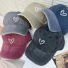 Vintage Heart Love Cap Baseball Washed Women'S New Brand Latest Fresh Hats Casual Adjustable Sun Shade Cap For Woman Streetwear Outdoor Dad Hat