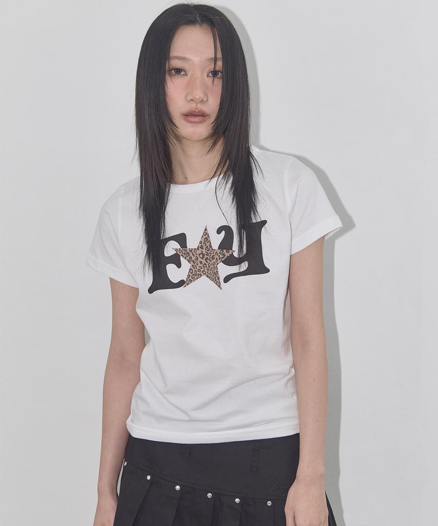 FANCY CLUB Fy Leopard Tee (White) F25Qb100