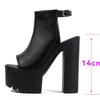Fashion 14 Cm Super High Heel Platform Sandals Women Sexy Open Toe Ankle Strap Buckle Slide Sandals 43 Large Size Party Stripper Shoes