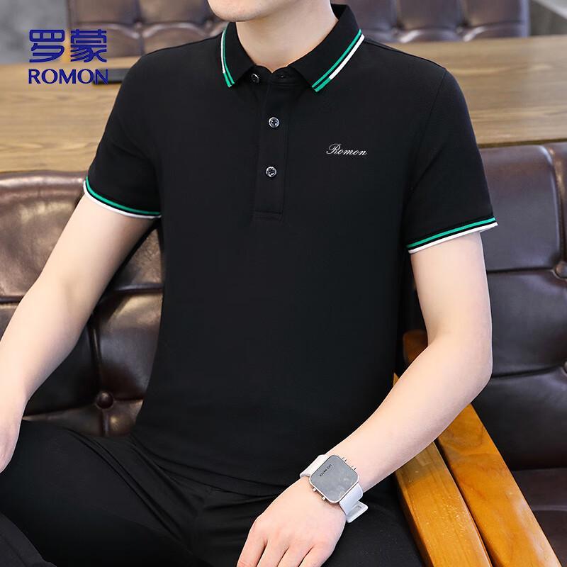 ROMON Men s Ice Silk Polo Short Sleeve T-Shirt LM12 XL