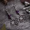 Gothic Moon Mushroom Amethyst Earrings