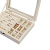 Jewelry Storage Box, with Transparent Flip Cover, Velvet Lining Dustproof Jewelry Organizer, Display Case for Travel And Home