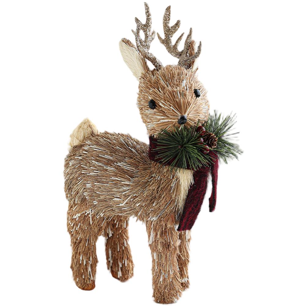 1PC Decorative Pendant Moose Plush Toy Foam Christmas Elk Plush Doll Window Display Tabletop Decor Scandinavian Style 7 Option