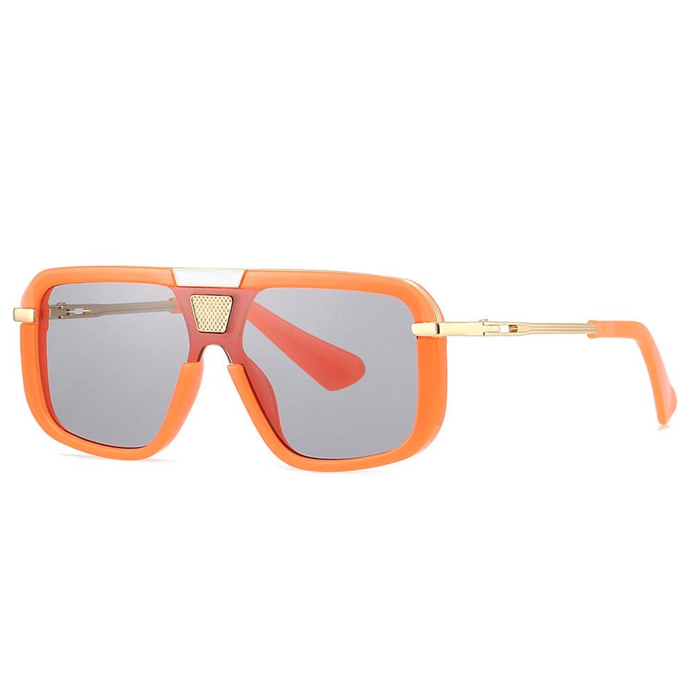 Flat Top Oversized Vintage Big Frame Sunglasses Women For Men Luxury Brand Designer Square Sun Glasses Punk Popular Eyeglasses