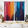 Set Of 2 Artistic Classic Striped Color Block Printed Curtains Bagged Home Decoration Room Curtain Polyester