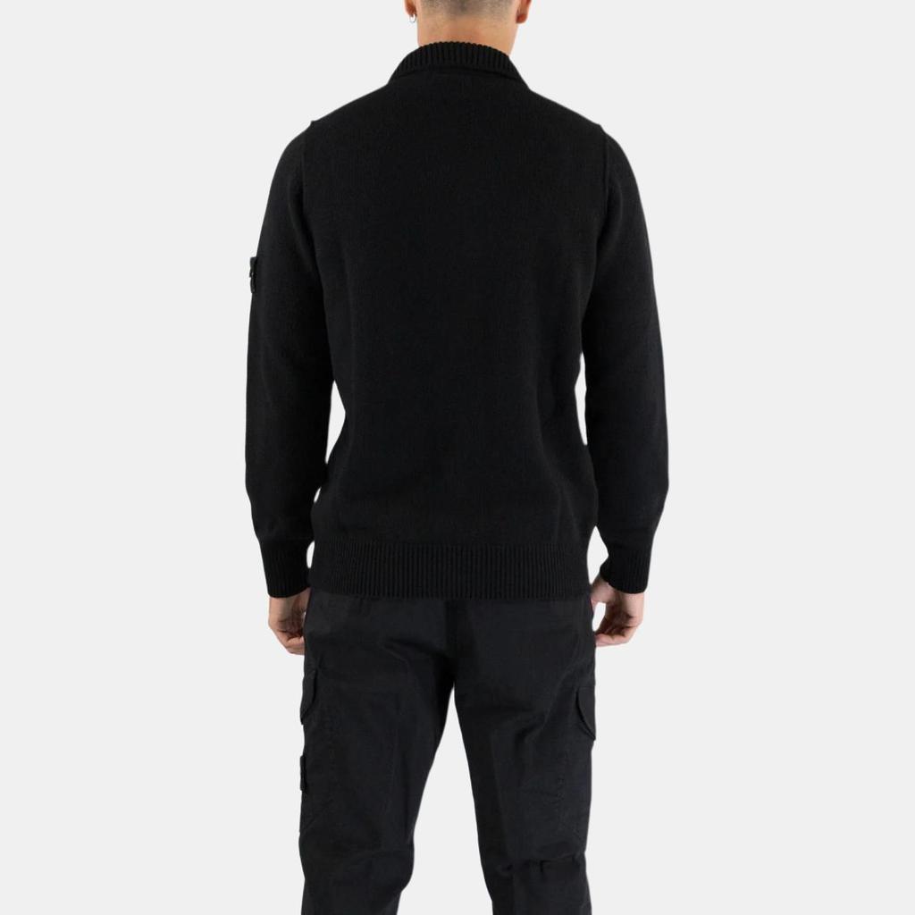 Stone Island Solid Color Stand Collar Slim Fit Single Breasted Long Sleeve Thick Knit Sweater Unisex sweater 8115547A3-A0029