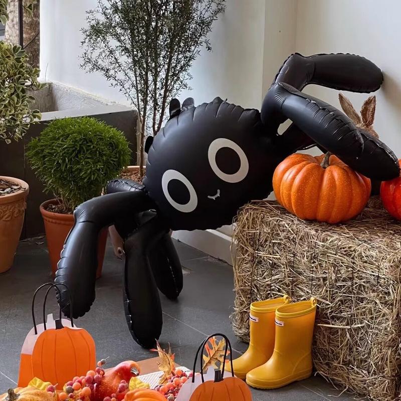Halloween 3D Black Spider Balloon Ghost Festival Party Decorations Trick Toy Balloon Halloween Party Supplies Inflatable Ballon