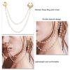 Women Nose   with Chain Ethnic   Double Layer Lightweight Nose to Ear Chain for Wedding Party Stage