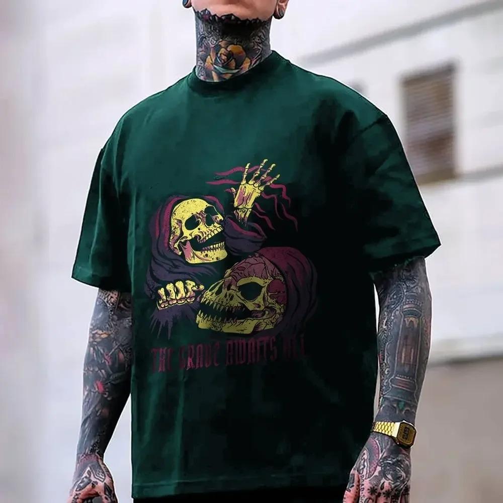 Herr Sommar Snabbtorkande Sport Kortärmad T-shirt Mode Rund Hals Andningsbar Casual Streetwear Lös Topp XS-6XL Kläder