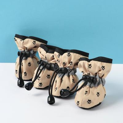 4 pares de zapatos para mascotas, para perros pequeños y grandes, gatos, antideslizantes, suaves, ajustables, con forma de pata, calcetines para chihuahua, dachshund, cachorro, zapatillas para exteriores.