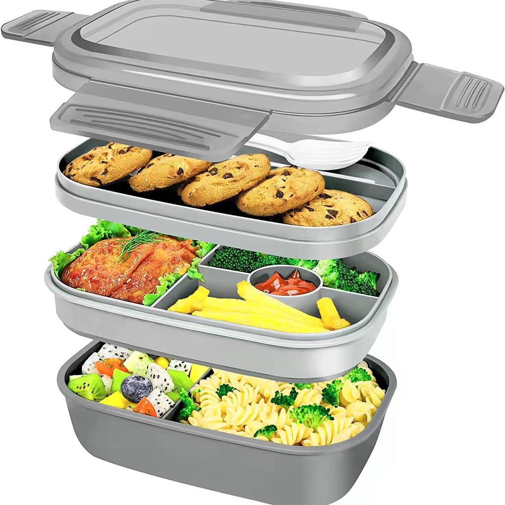 BPA-Free Bento Box 3 Layers Suitable For School/Picnic Resistant To High Temperatures And Invariance Violet