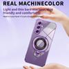 Luxury Transparent Plating Magnetic Bracket Case For Samsung A16 A06 A56 A26 A36 A55 A15 A35 A54 A24 A34 A14 A05S Stand Cover