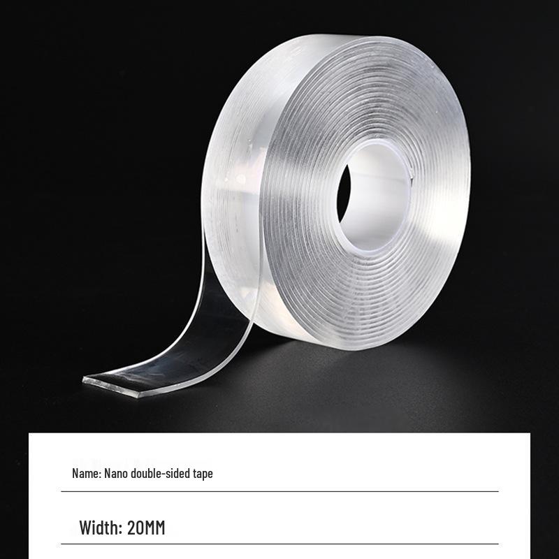 

Nano Double-Sided Tape: High Viscosity, Traceless, Strong Adhesive, Washable & Reusable 2mm thick; 20mm x 1m